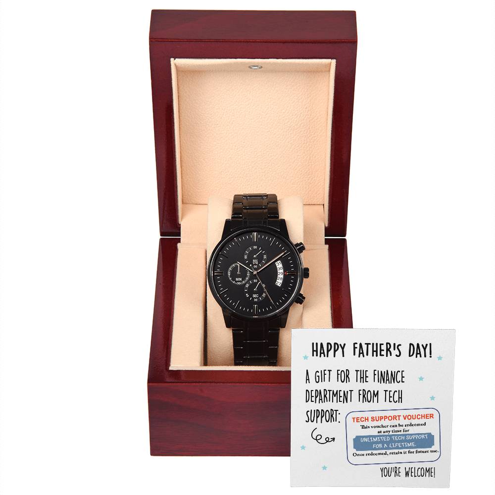 Black Chronograph Watch, Gift for Dad, Gift For Father, Father's Day Gift