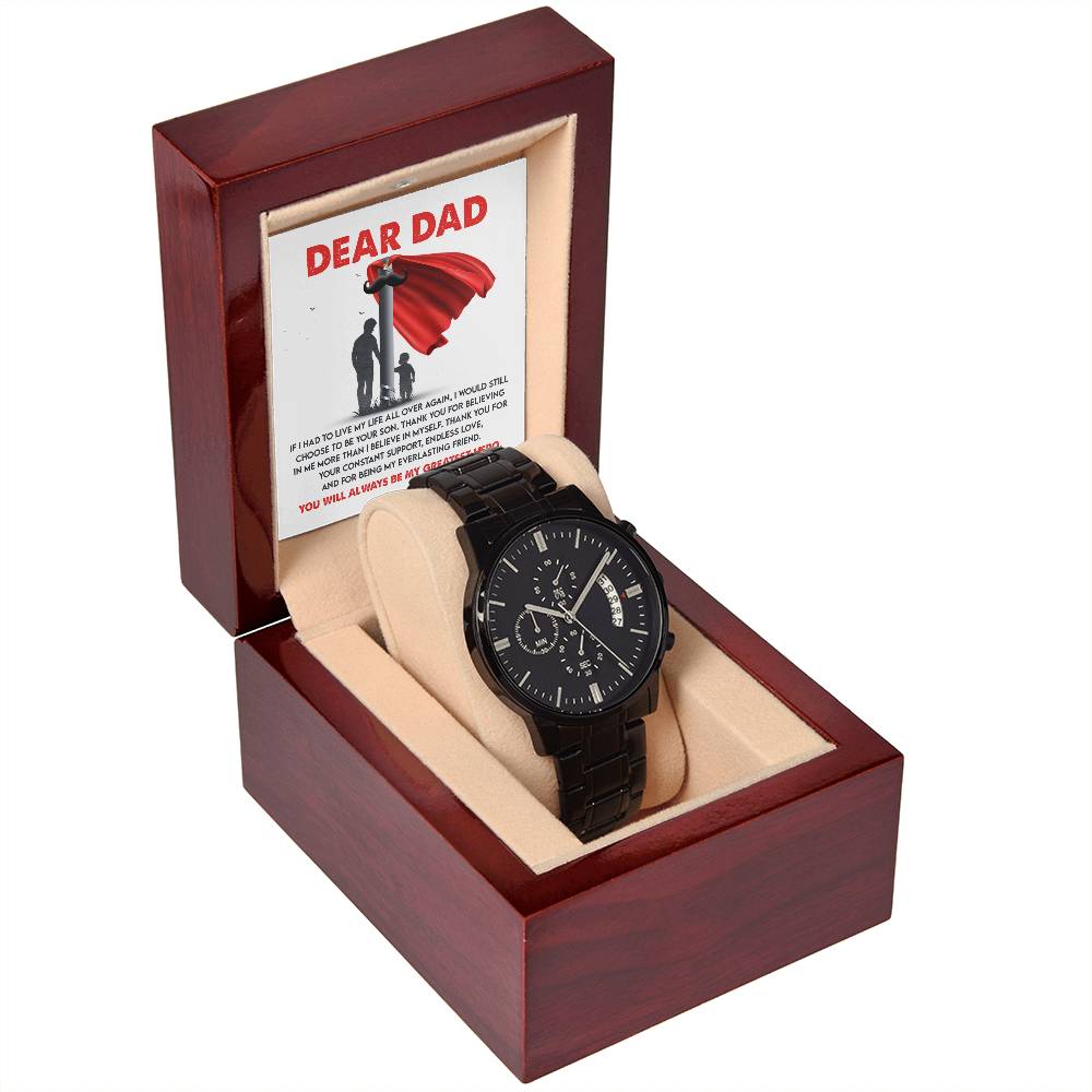 Black Chronograph Watch  gift for dad, Gift  for Father, Birthday Gift, Father's Day Gift