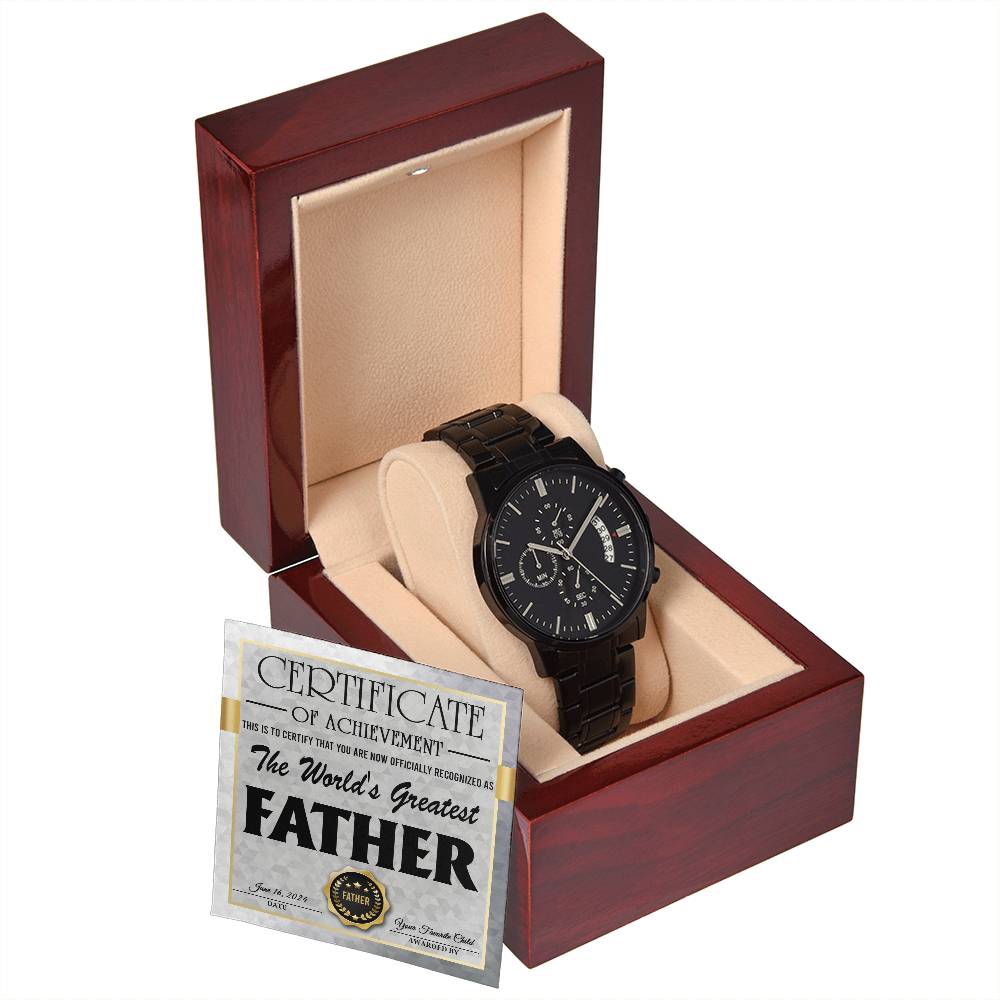 Black Chronograph Watch  Gift for Dad, Gift For Father, Father's Day Gift