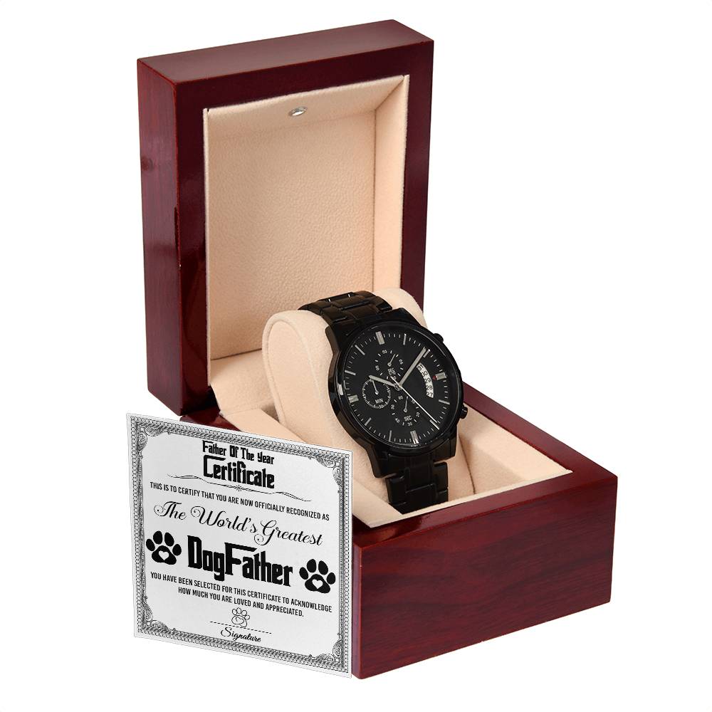 Black Chronograph Watch, Gift for Dad, Gift For Father, Father's Day Gift