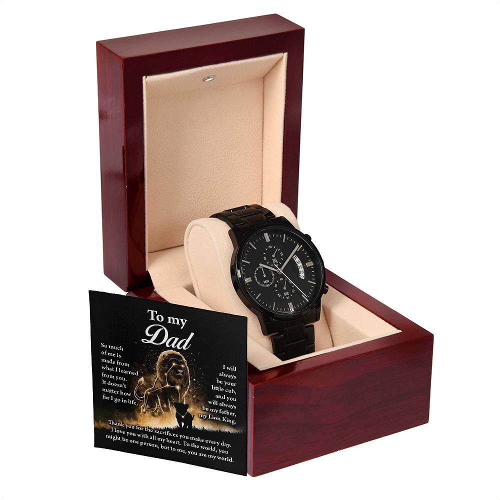 Black Chronograph Watch, Gift for Dad, Gift For Father, Father's Day Gift