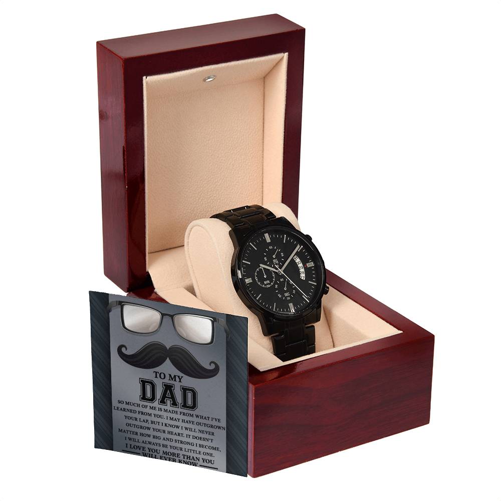 Black Chronograph Watch  Gift for  Dad, Gift For Father, Birthday Gift, Father's  Day Gift