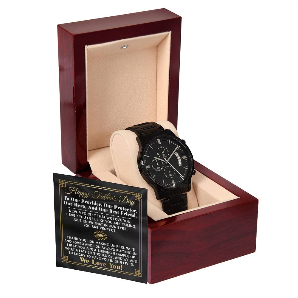 Black Chronograph Watch gift for Dad, Gift for Father, Father's Day Gift