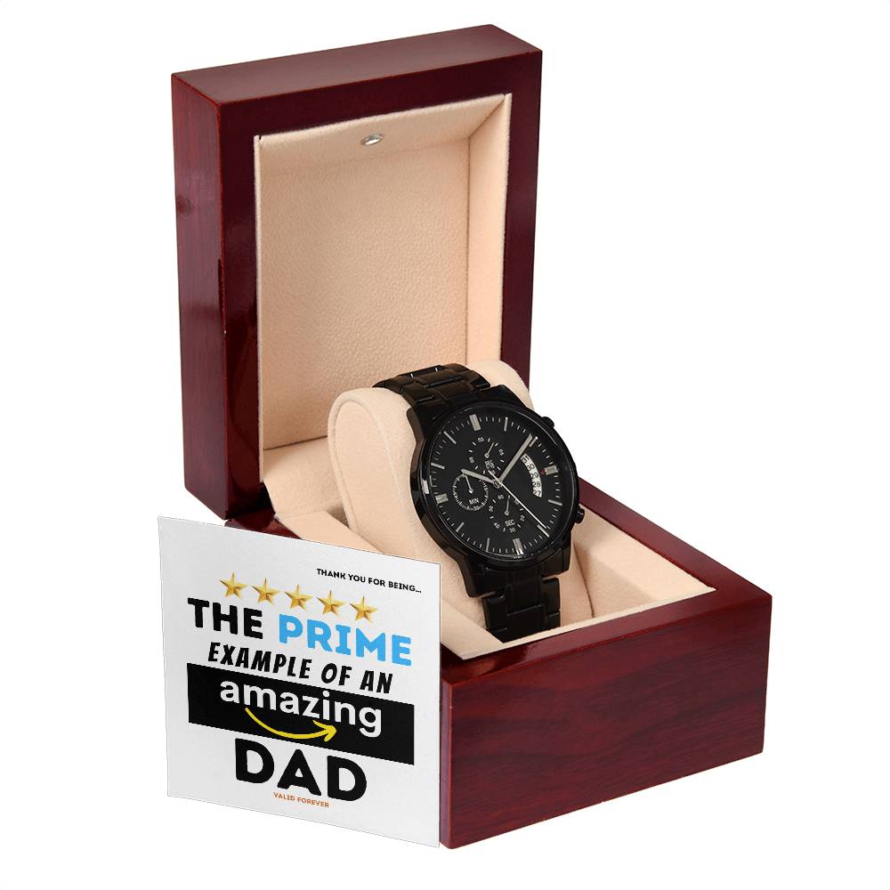 Black Chronograph Watch, Gift for Dad, Gift For Father, Father's Day Gift