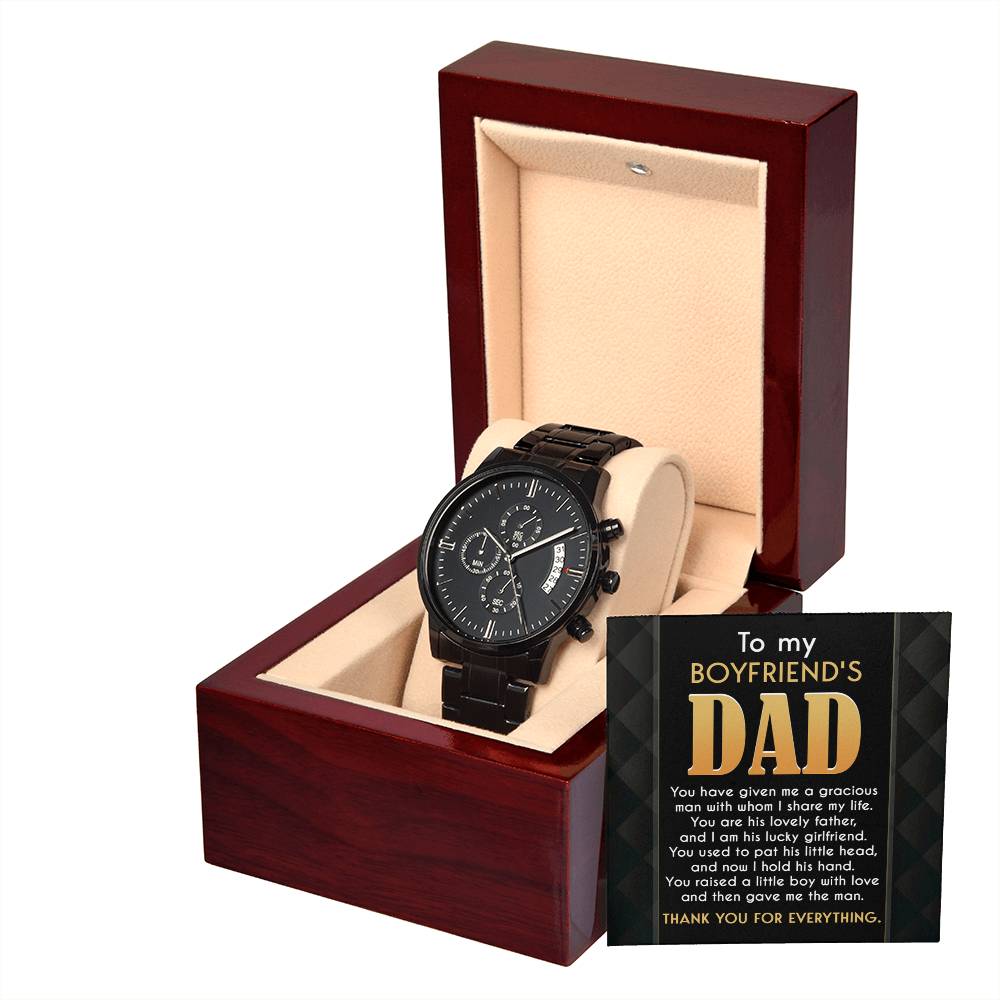 Black Chronograph Watch Gift For Boyfriend's  Dad, Gift for Boyfriend's Father, Birthday , Father's Day Gift