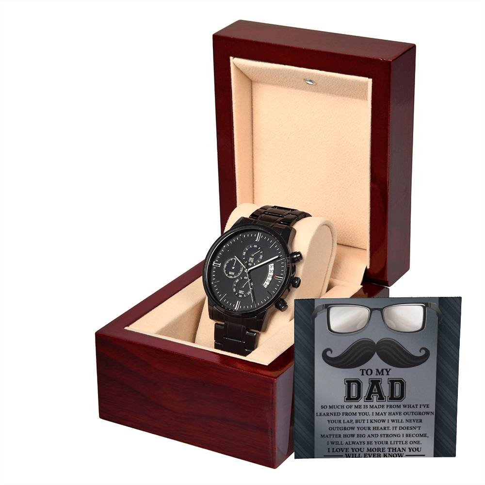 Black Chronograph Watch  Gift for  Dad, Gift For Father, Birthday Gift, Father's  Day Gift