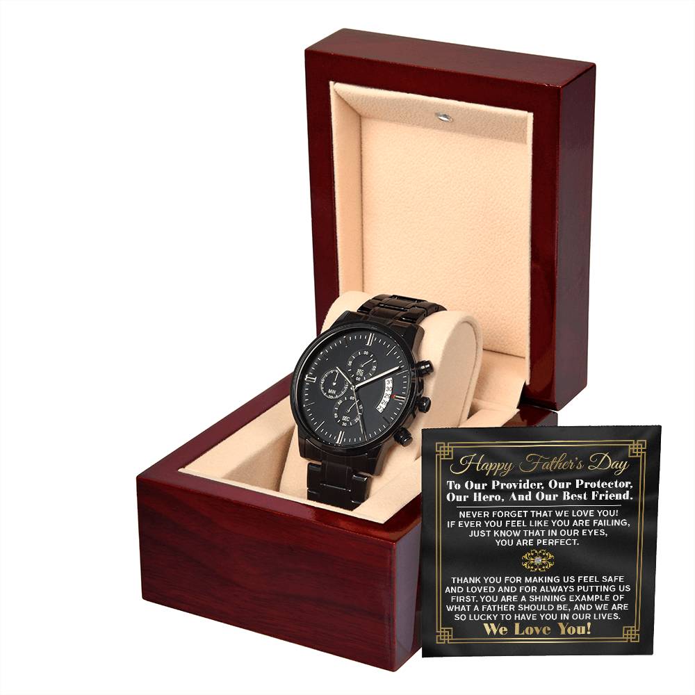 Black Chronograph Watch gift for Dad, Gift for Father, Father's Day Gift