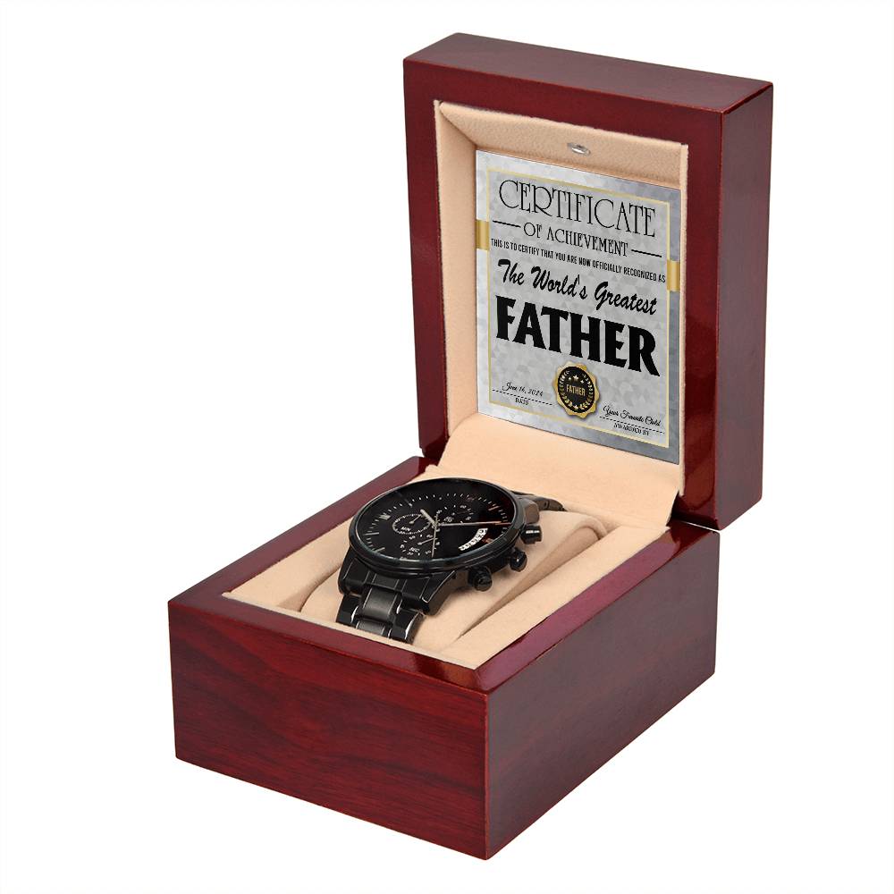 Black Chronograph Watch  Gift for Dad, Gift For Father, Father's Day Gift