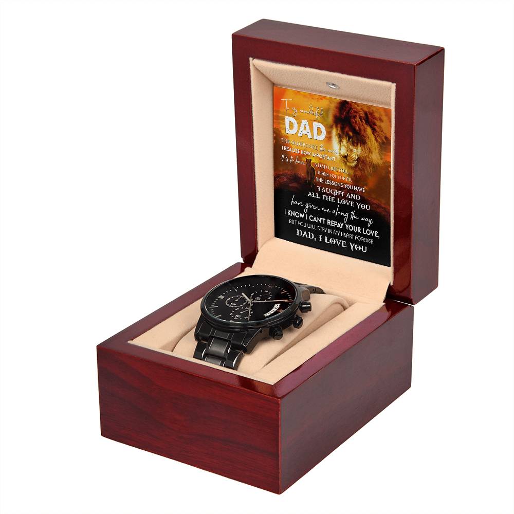 Black Chronograph Watch, Gift for Dad, Gift For Father, Father's Day Gift