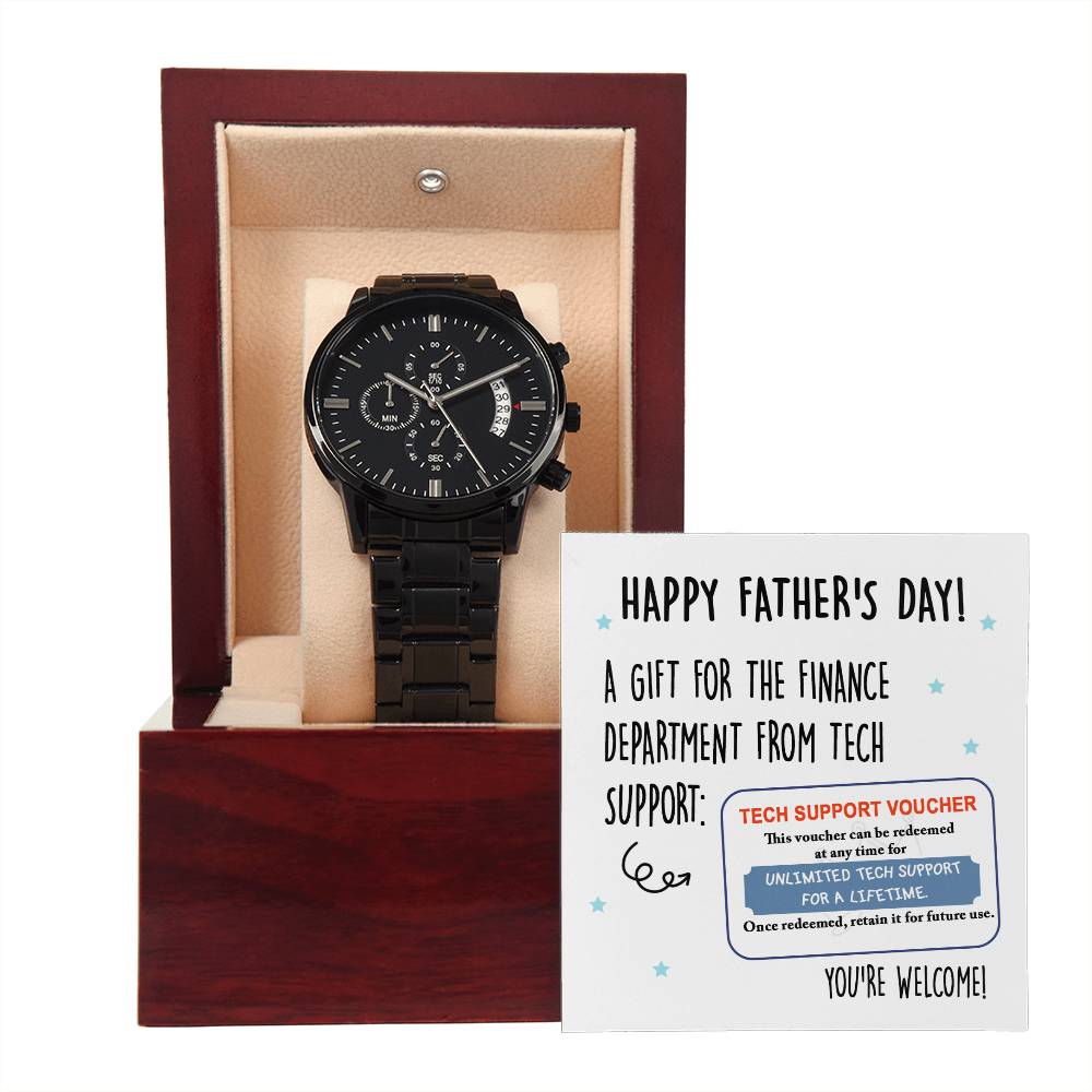 Black Chronograph Watch, Gift for Dad, Gift For Father, Father's Day Gift