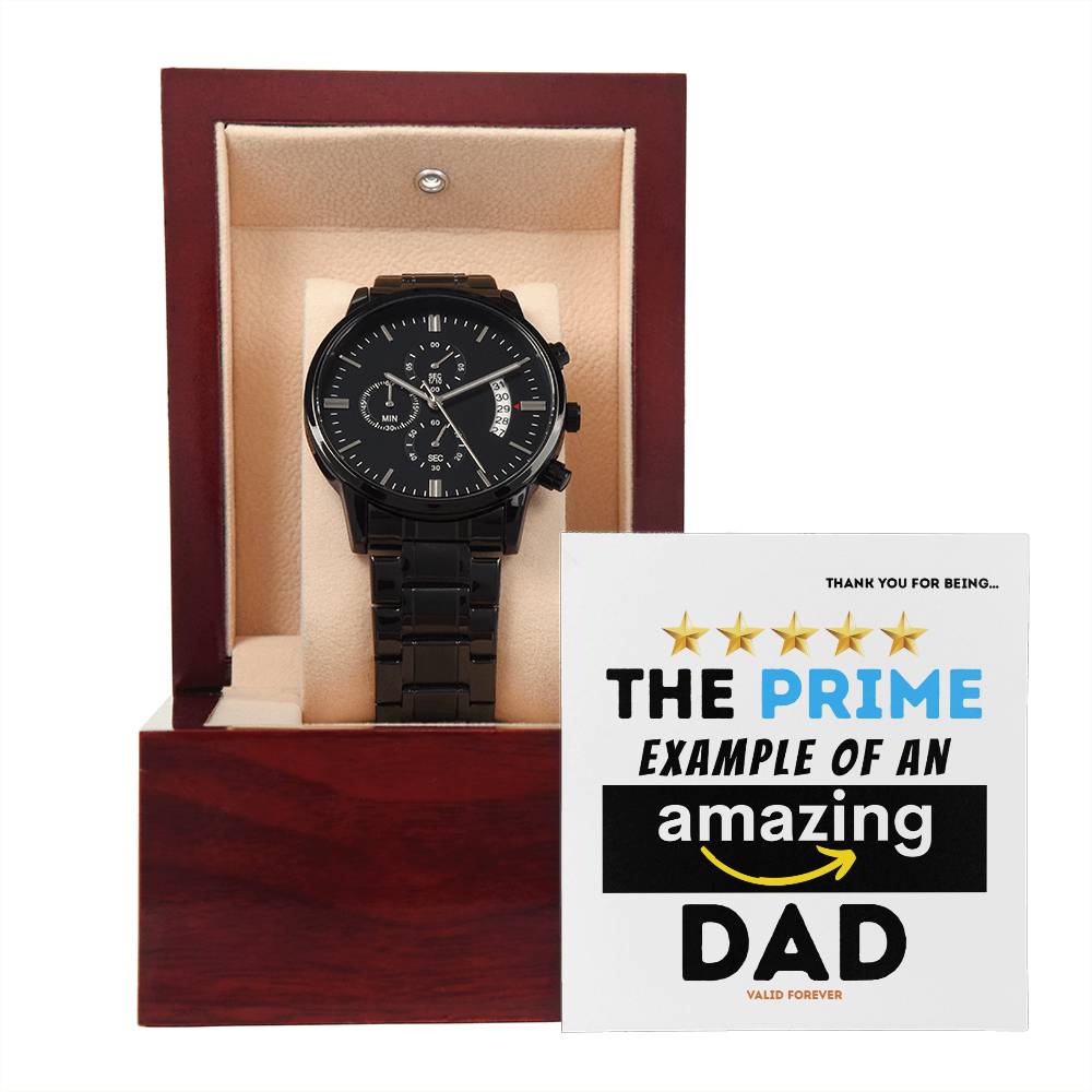 Black Chronograph Watch, Gift for Dad, Gift For Father, Father's Day Gift