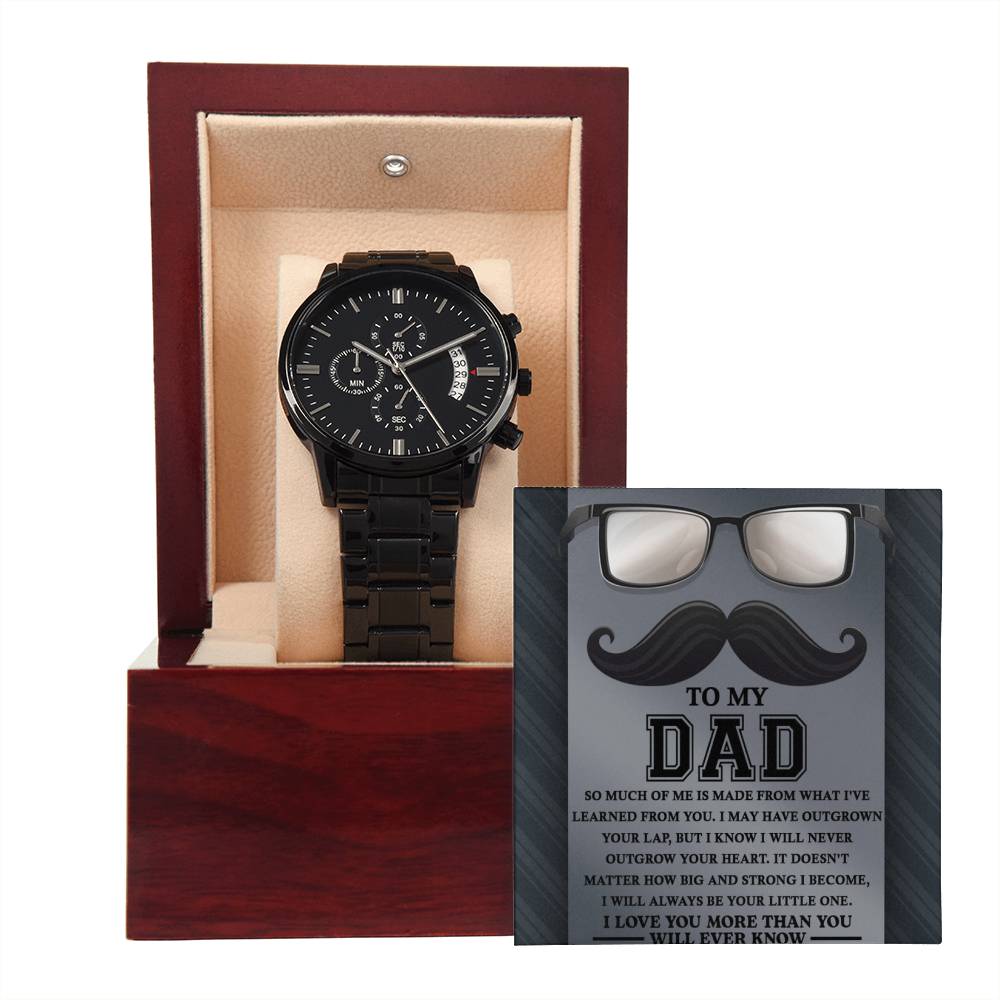 Black Chronograph Watch  Gift for  Dad, Gift For Father, Birthday Gift, Father's  Day Gift