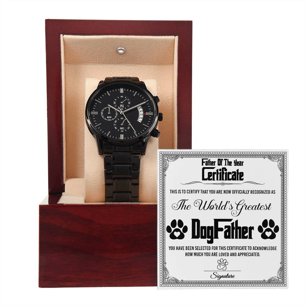 Black Chronograph Watch, Gift for Dad, Gift For Father, Father's Day Gift