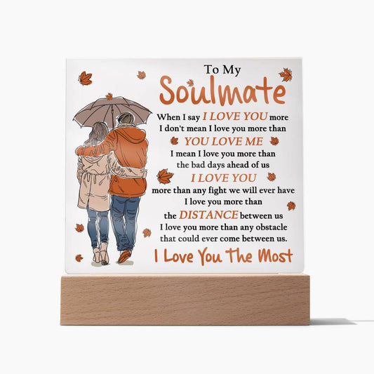 I Love You The Most- Fall Theme Acrylic Square- Gift for Soulmate