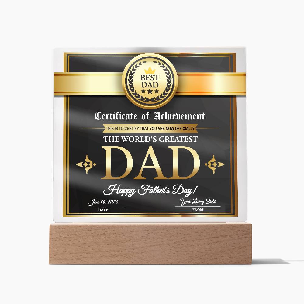 Square Acrylic Plaque Gift for Father, Gift for Dad, Father's Day Gift