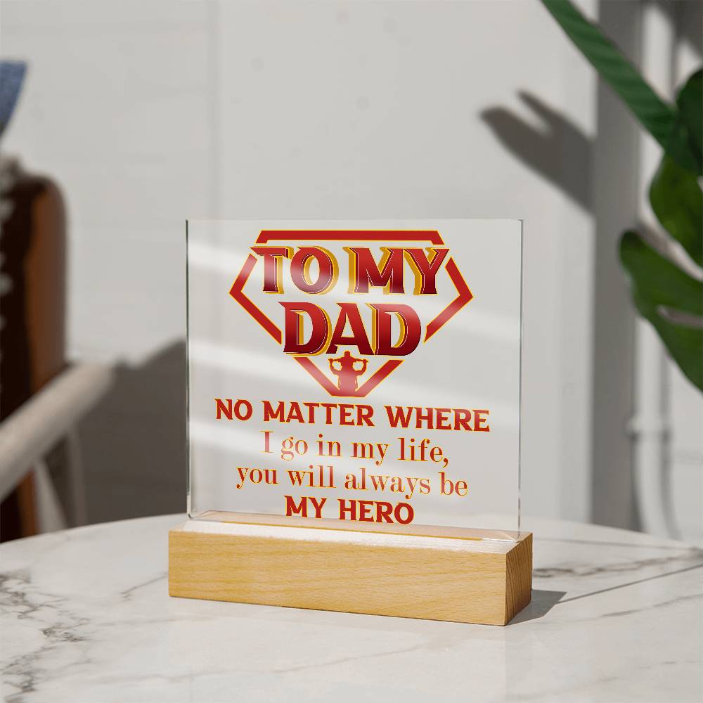 Printed Square Acrylic Plaque Gift for Dad, Gift For Father, Birthday Gift, Father's Day Gift