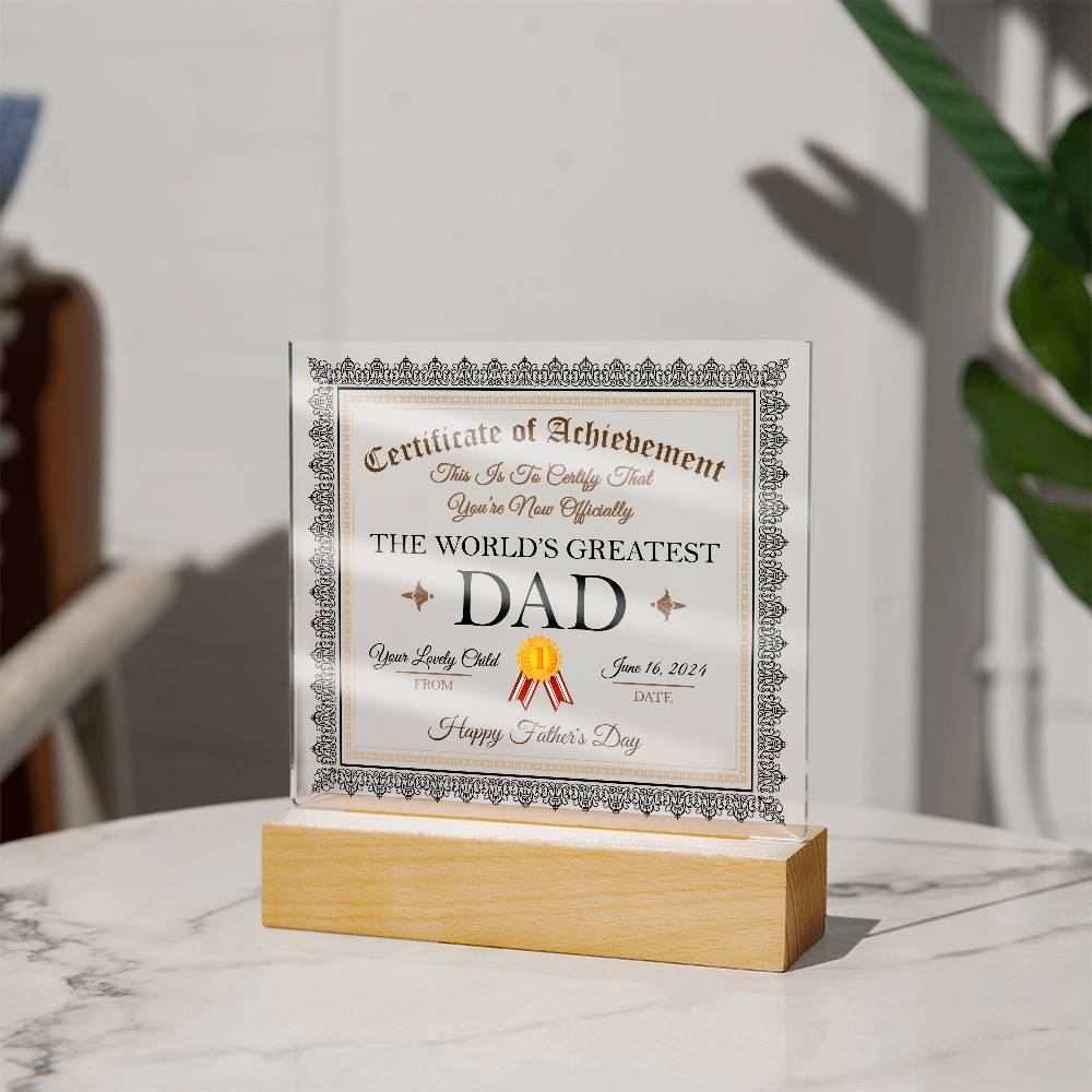 Printed Square Acrylic Square, Gift for Father, Gift For Dad, Father's Day Gift