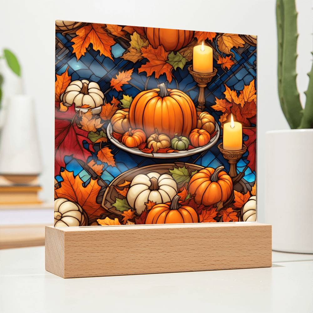 Pumpkin Feast- Thankgving Theme Acrylic Square- Home Decor