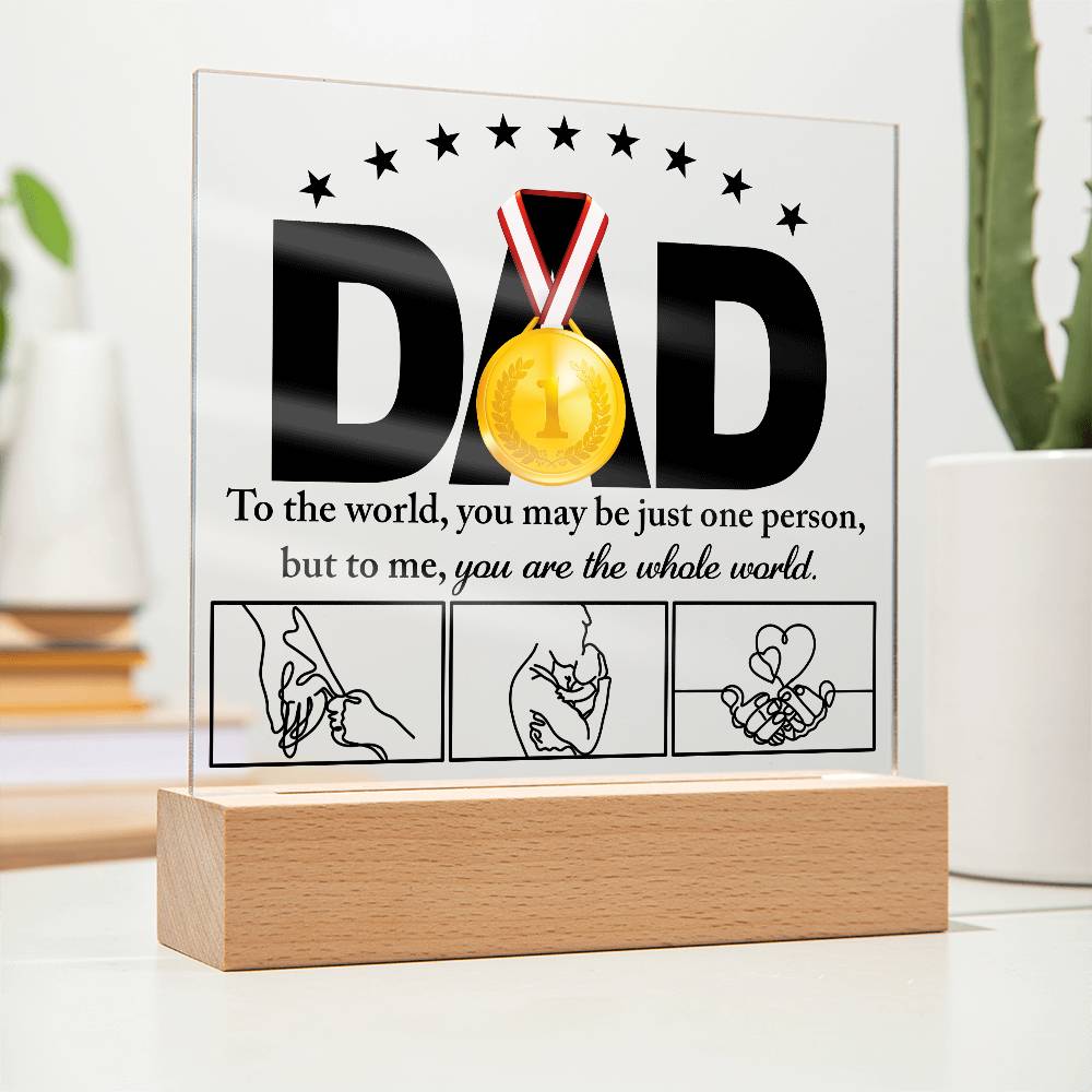 Square Acrylic Plaque Gift For Dad, Gift for Father, Birthday Gift, Father's Day Gift