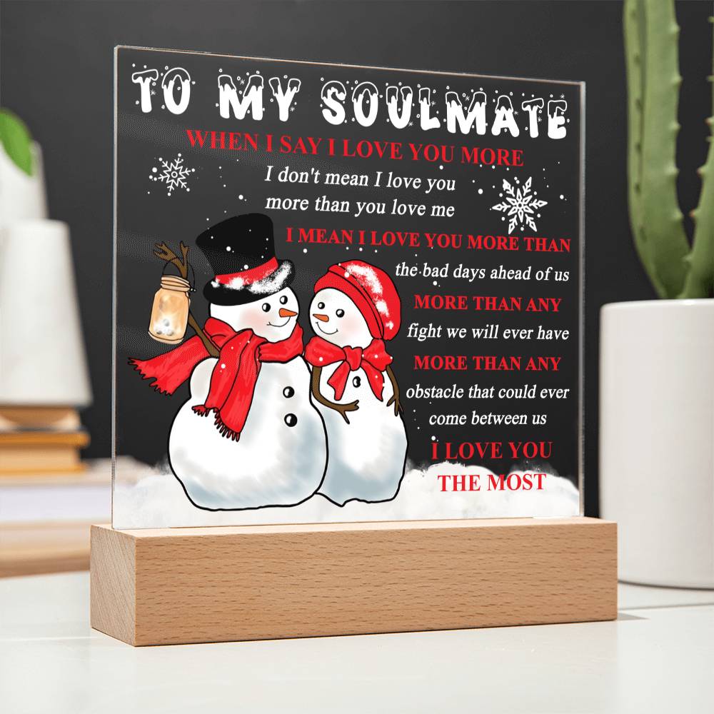 I Love You The Most- Acrylic Square Plaque- Gift For Soulmate