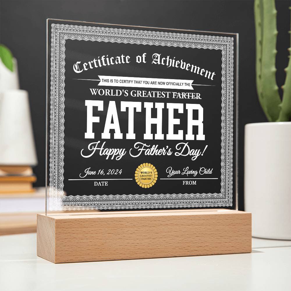 Printed Square  Acrylic Gift For Dad, Gift For Father, Father's Day Gift