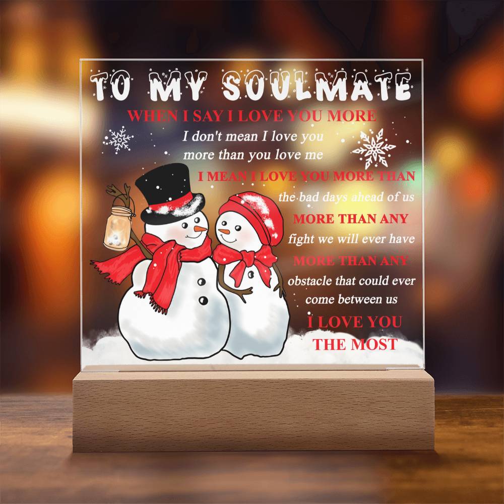 I Love You The Most- Acrylic Square Plaque- Gift For Soulmate