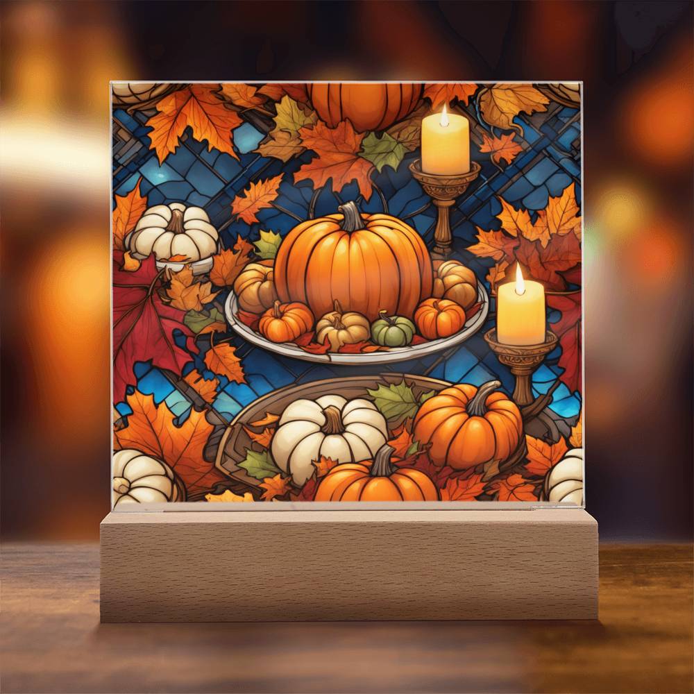 Pumpkin Feast- Thankgving Theme Acrylic Square- Home Decor