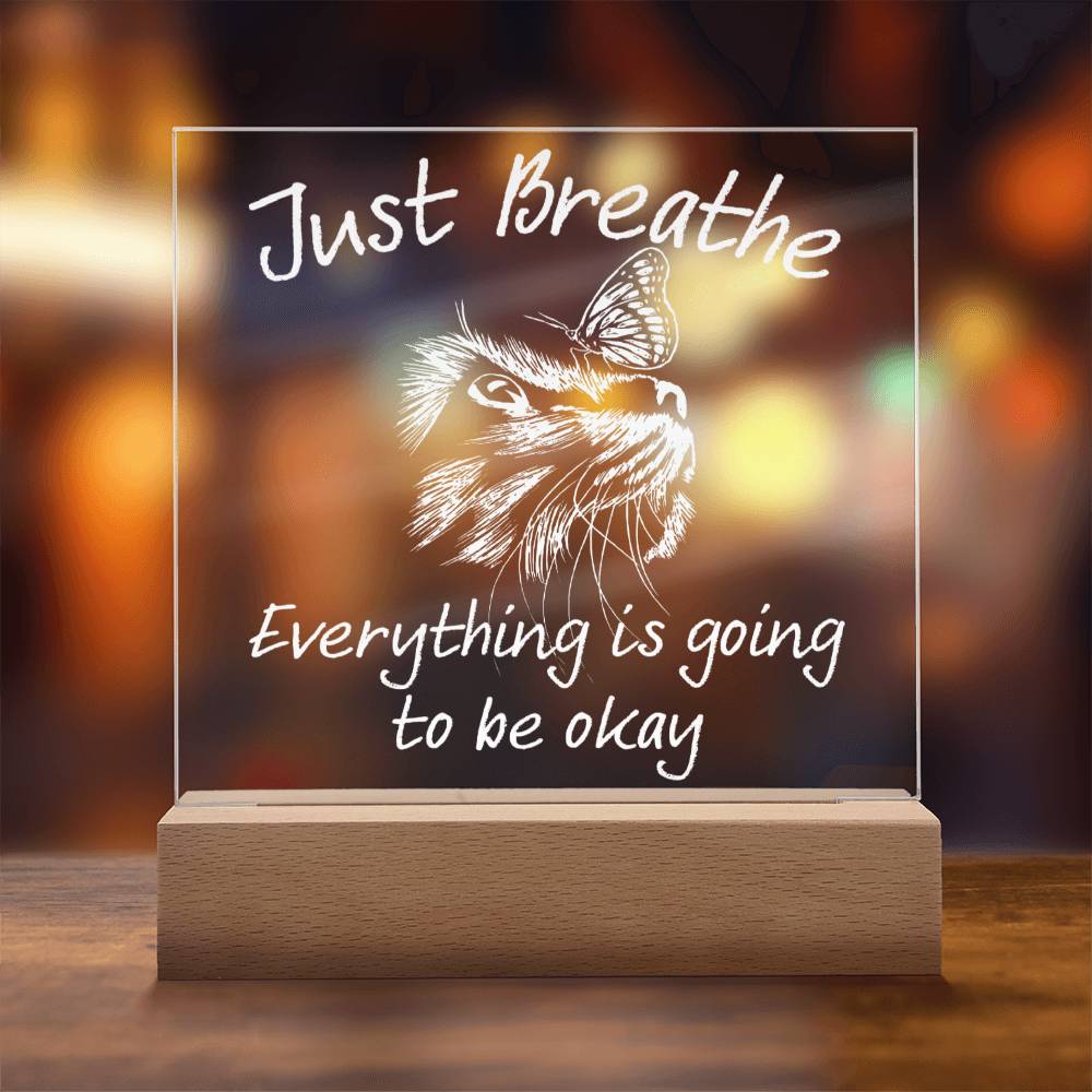 Just Breathe - Acrylic Square Plaque for Home Decor