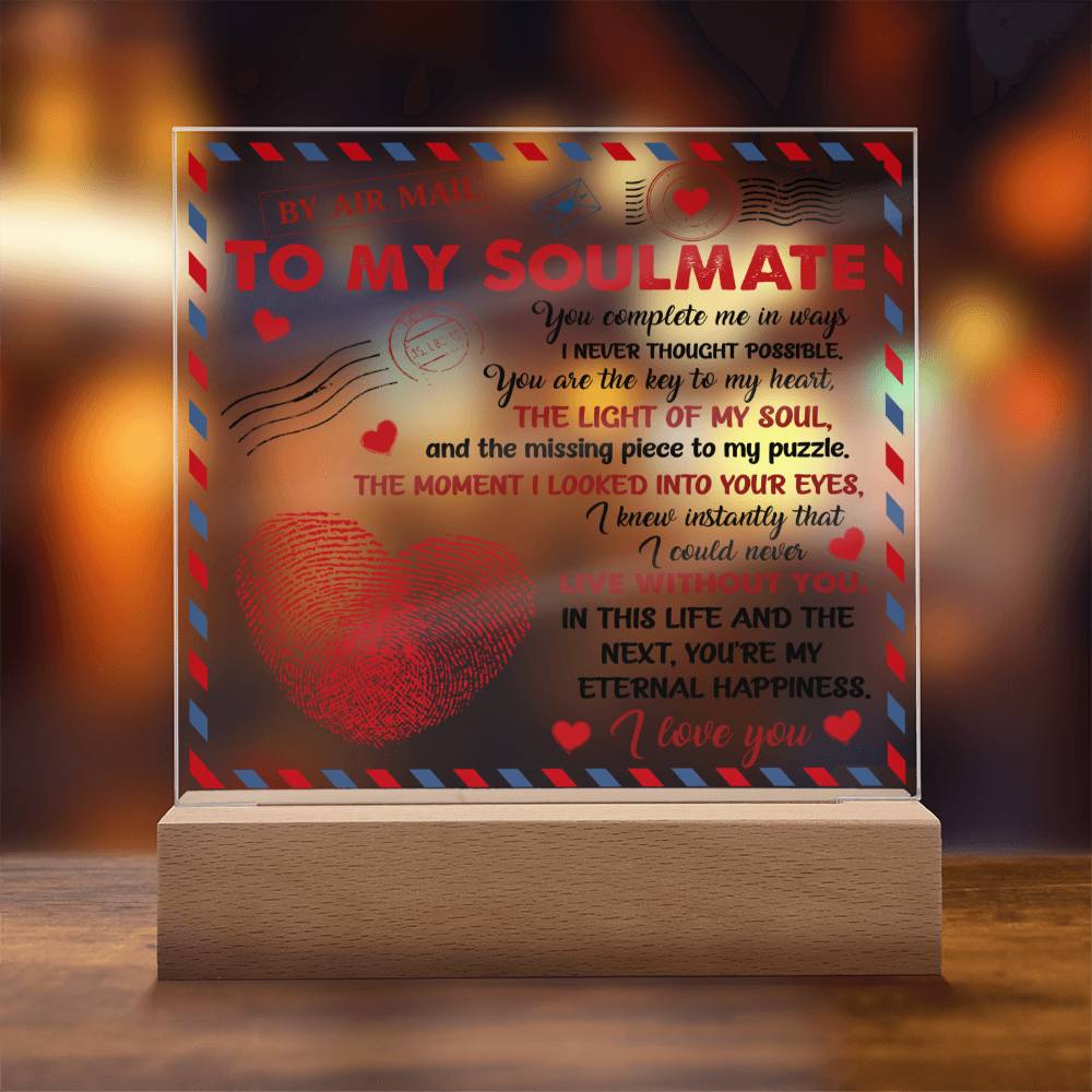 You Complete Me- Acrylic Square - Anniversary Gift, Birthday Gift, Gift For Soulmate