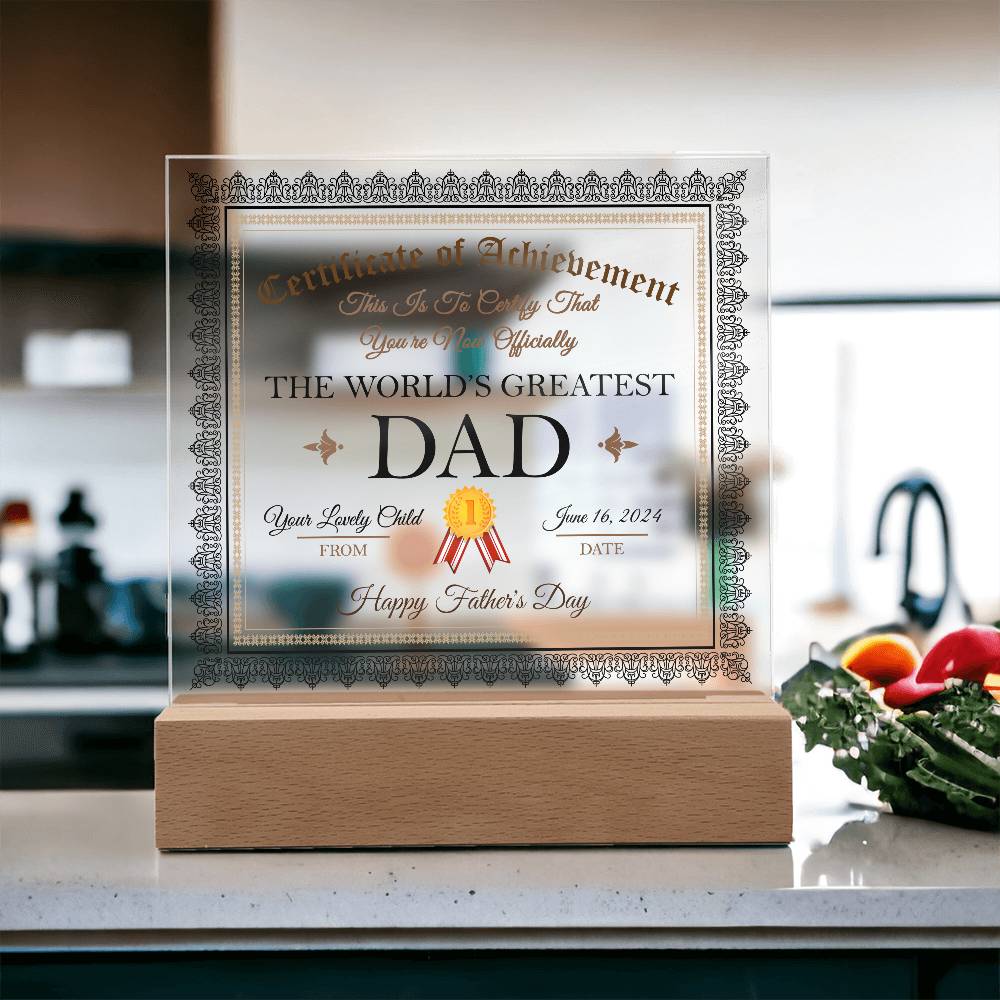 Printed Square Acrylic Square, Gift for Father, Gift For Dad, Father's Day Gift