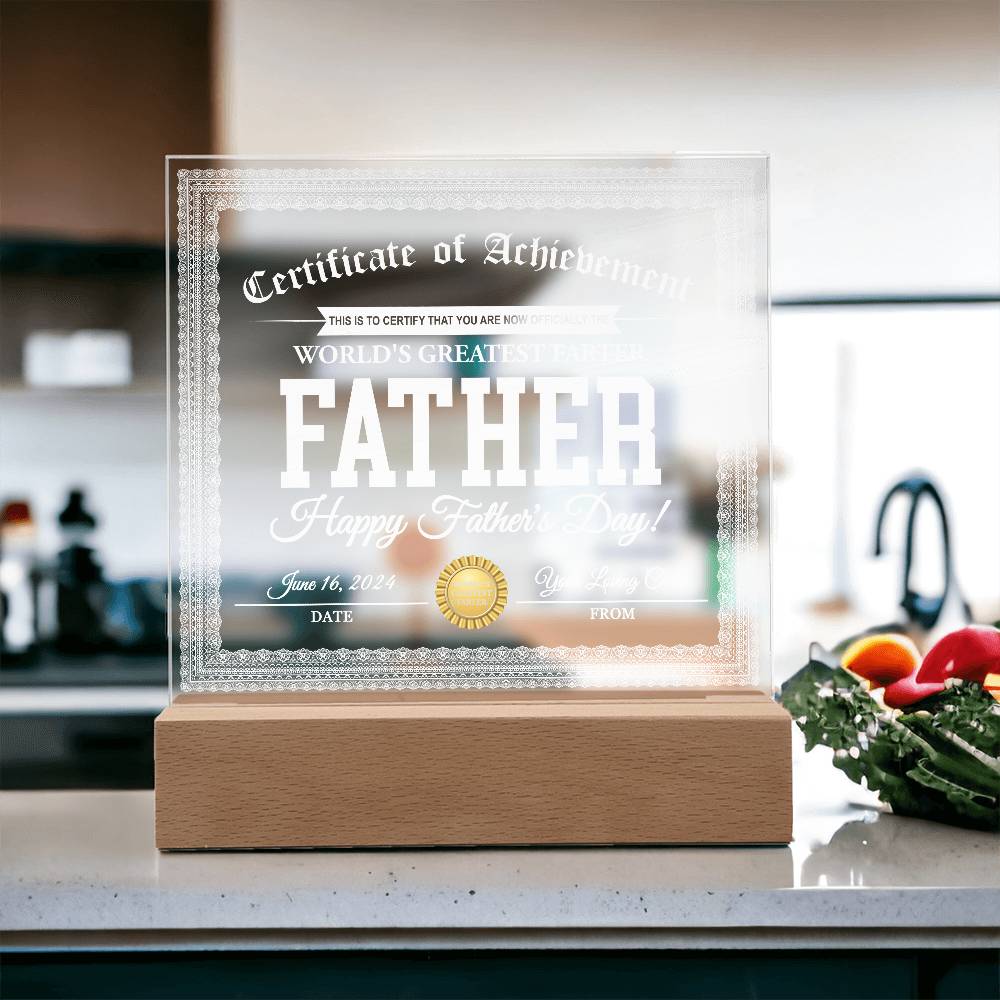 Printed Square  Acrylic Gift For Dad, Gift For Father, Father's Day Gift