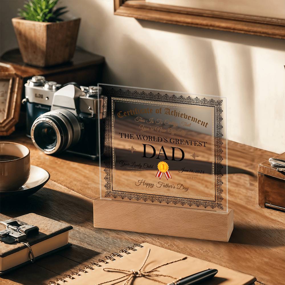 Printed Square Acrylic Square, Gift for Father, Gift For Dad, Father's Day Gift