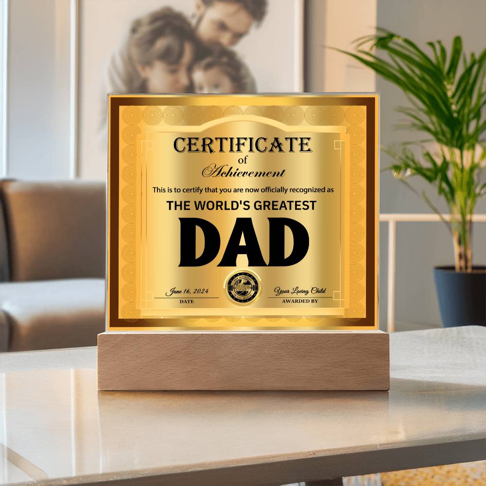 Square Acrylic Plaque Gift For Dad, Gift For Father, Father's Day Gift