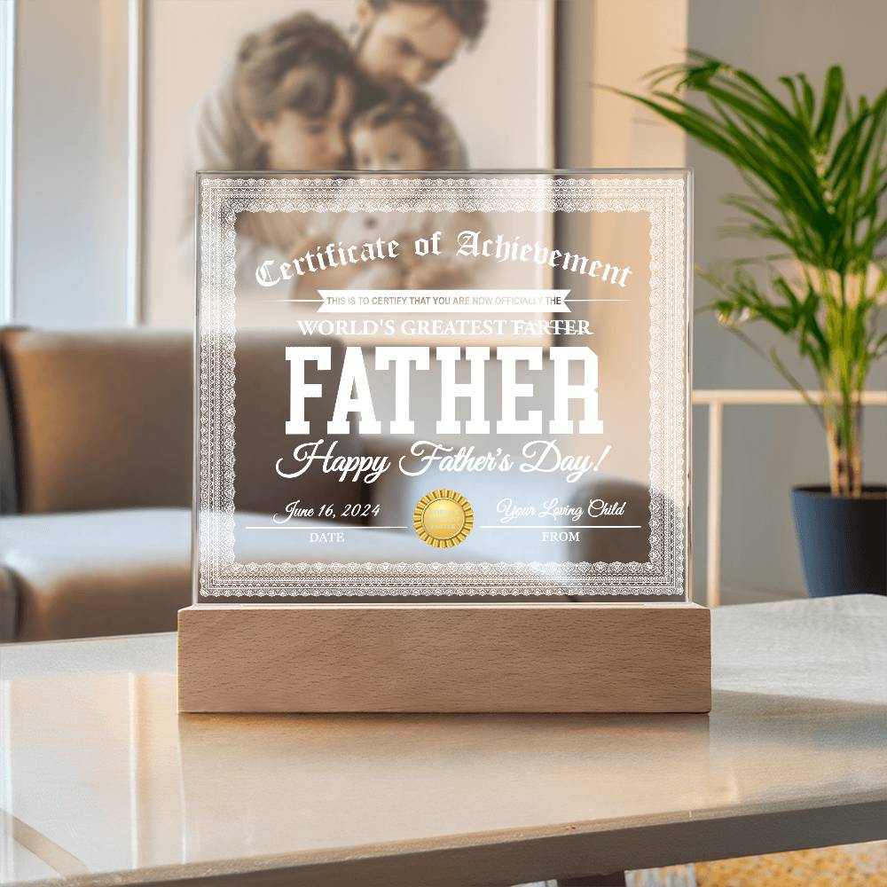 Printed Square  Acrylic Gift For Dad, Gift For Father, Father's Day Gift