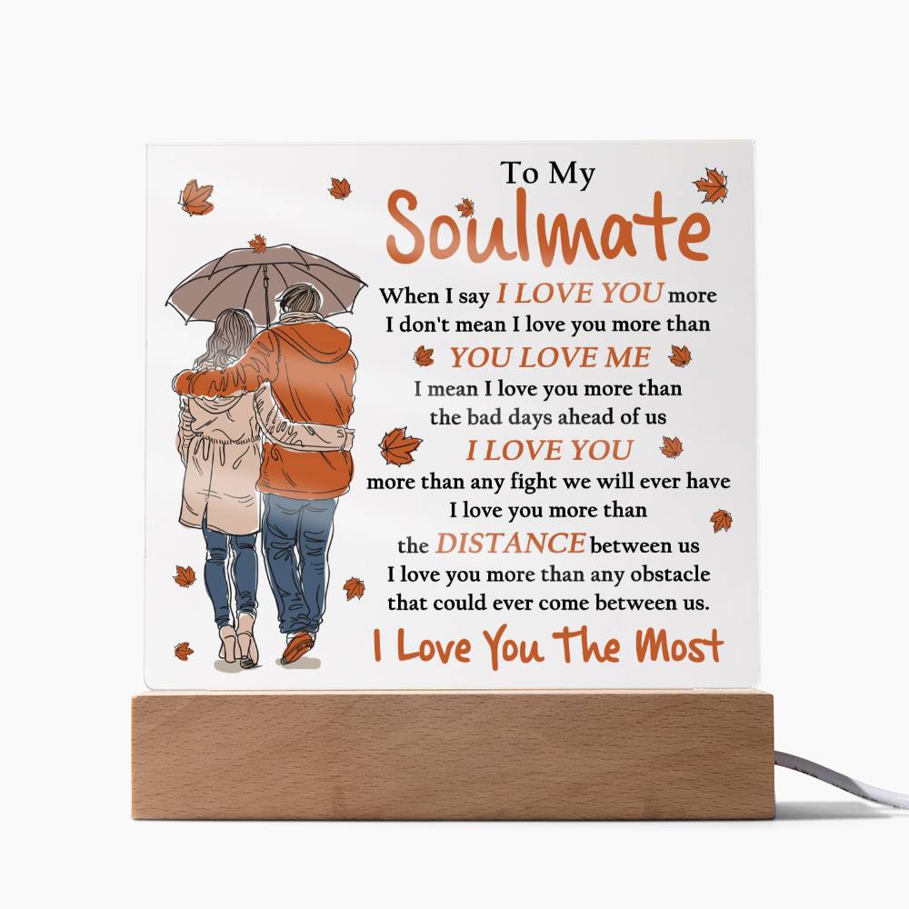 I Love You The Most- Fall Theme Acrylic Square- Gift for Soulmate