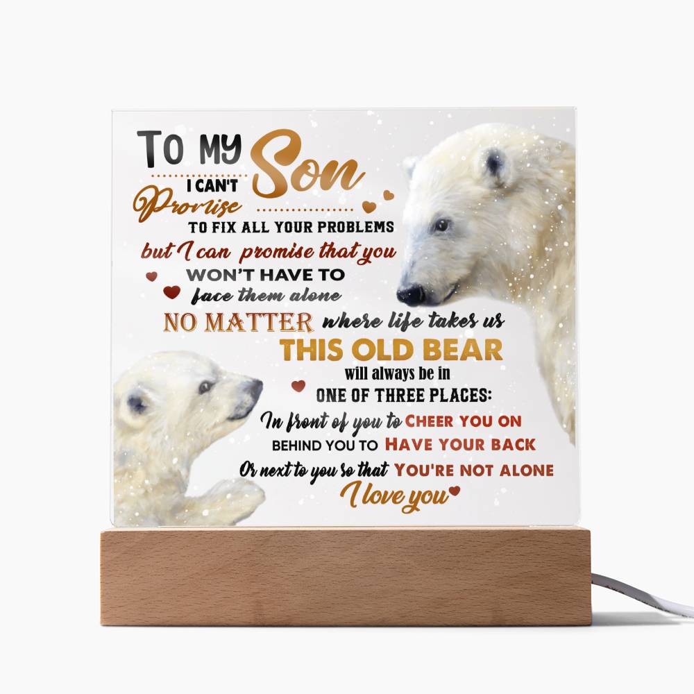 Always Here: A Promise from Papa Bear- Arcylic Square Plaque