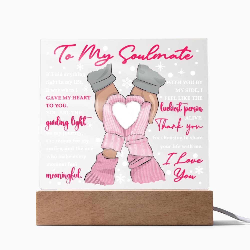 Love Radiance: A Gift for My Guiding Light- Acrylic Square Plaque- Gift For Soulmate