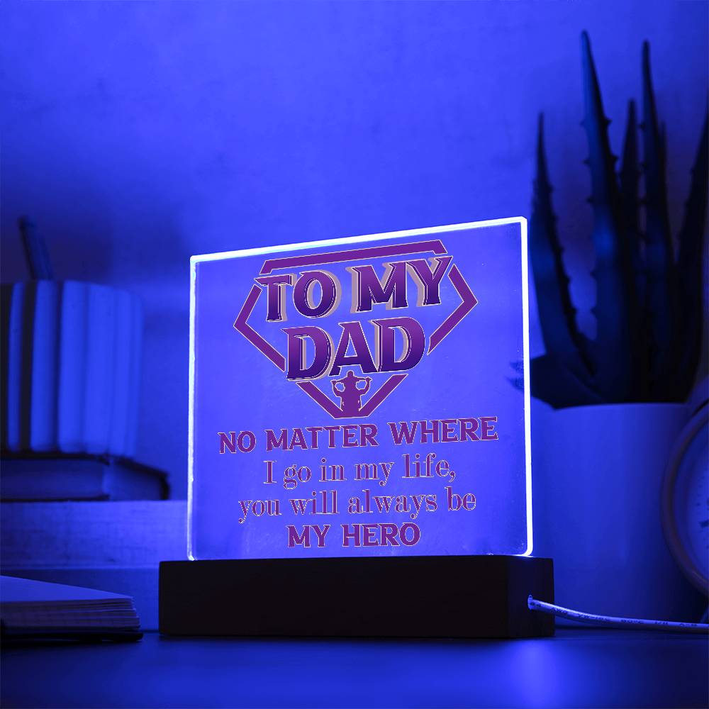 Printed Square Acrylic Plaque Gift for Dad, Gift For Father, Birthday Gift, Father's Day Gift