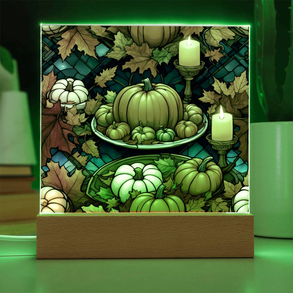 Pumpkin Feast- Thankgving Theme Acrylic Square- Home Decor