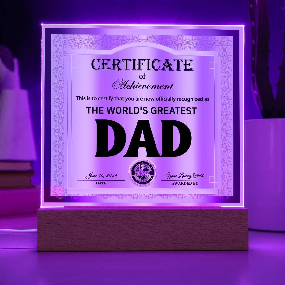 Square Acrylic Plaque Gift For Dad, Gift For Father, Father's Day Gift