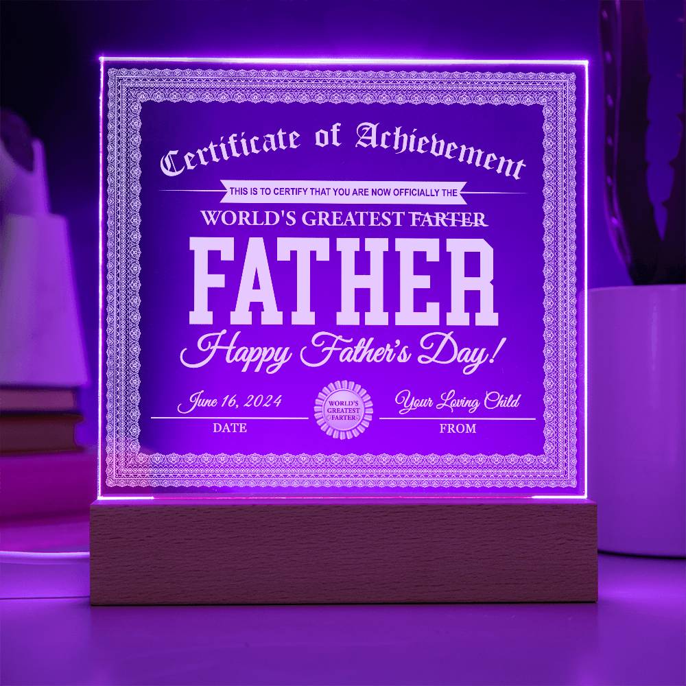 Printed Square  Acrylic Gift For Dad, Gift For Father, Father's Day Gift