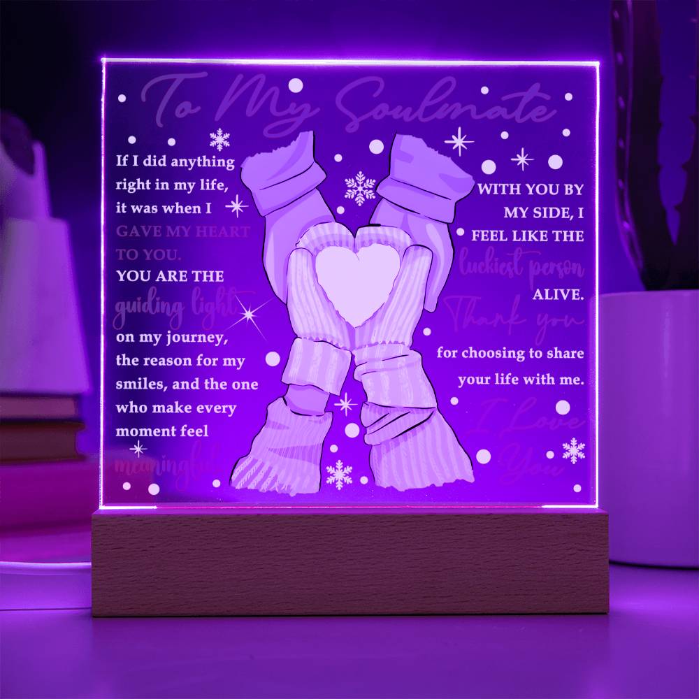 Love Radiance: A Gift for My Guiding Light- Acrylic Square Plaque- Gift For Soulmate