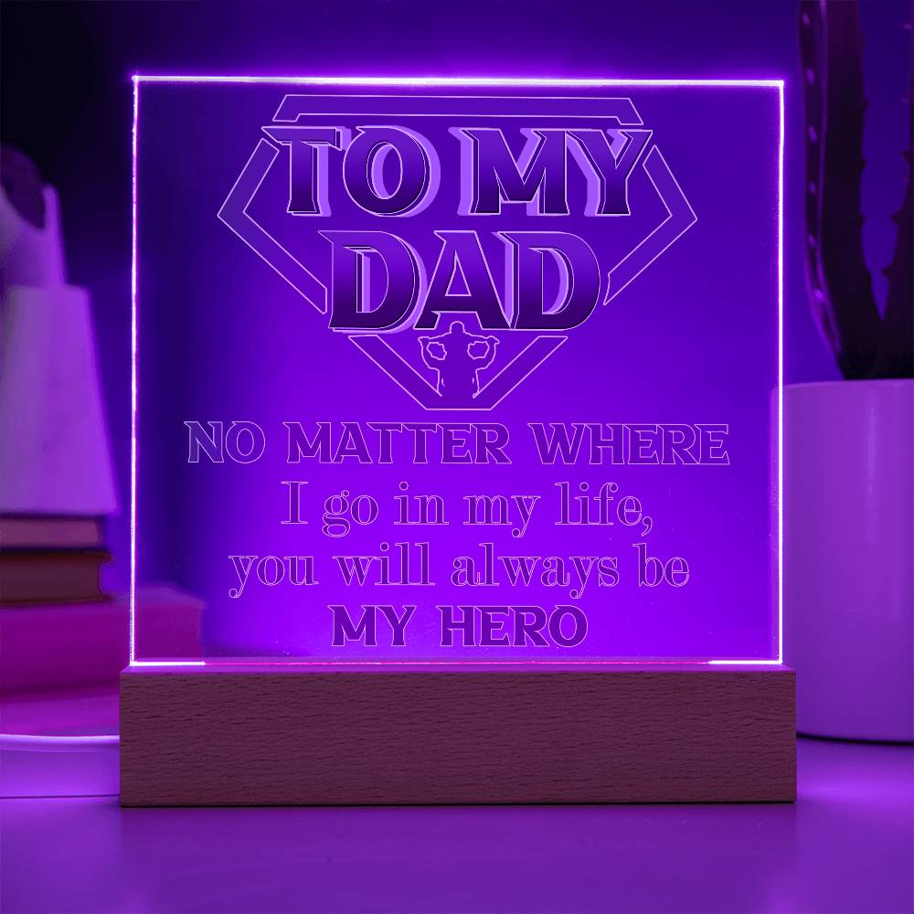 Printed Square Acrylic Plaque Gift for Dad, Gift For Father, Birthday Gift, Father's Day Gift