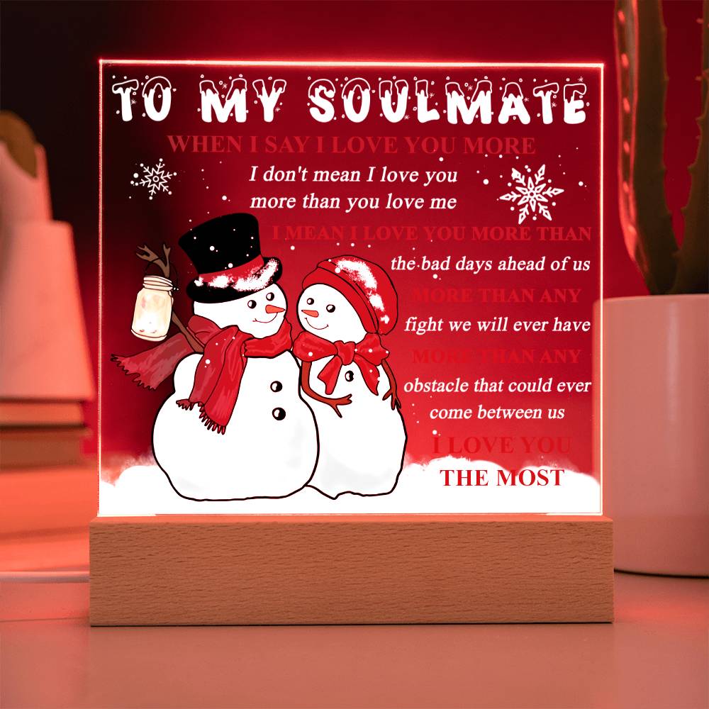 I Love You The Most- Acrylic Square Plaque- Gift For Soulmate