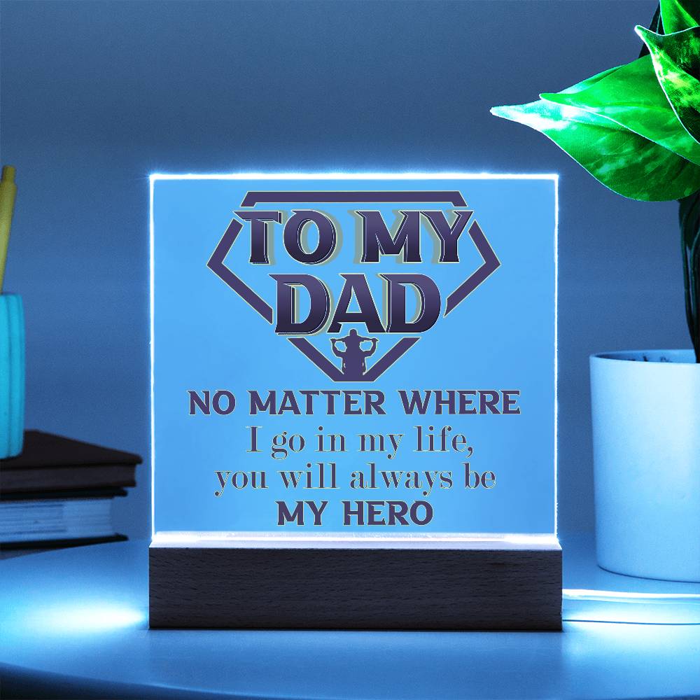 Printed Square Acrylic Plaque Gift for Dad, Gift For Father, Birthday Gift, Father's Day Gift