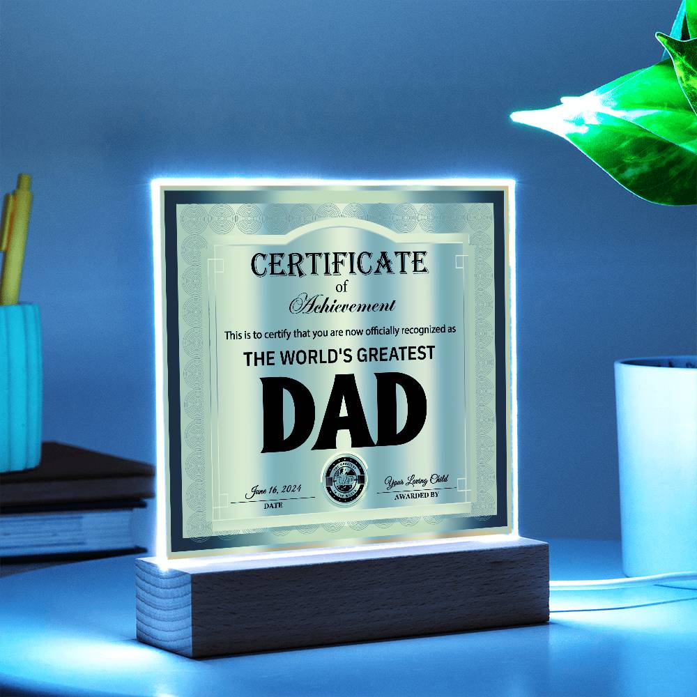 Square Acrylic Plaque Gift For Dad, Gift For Father, Father's Day Gift