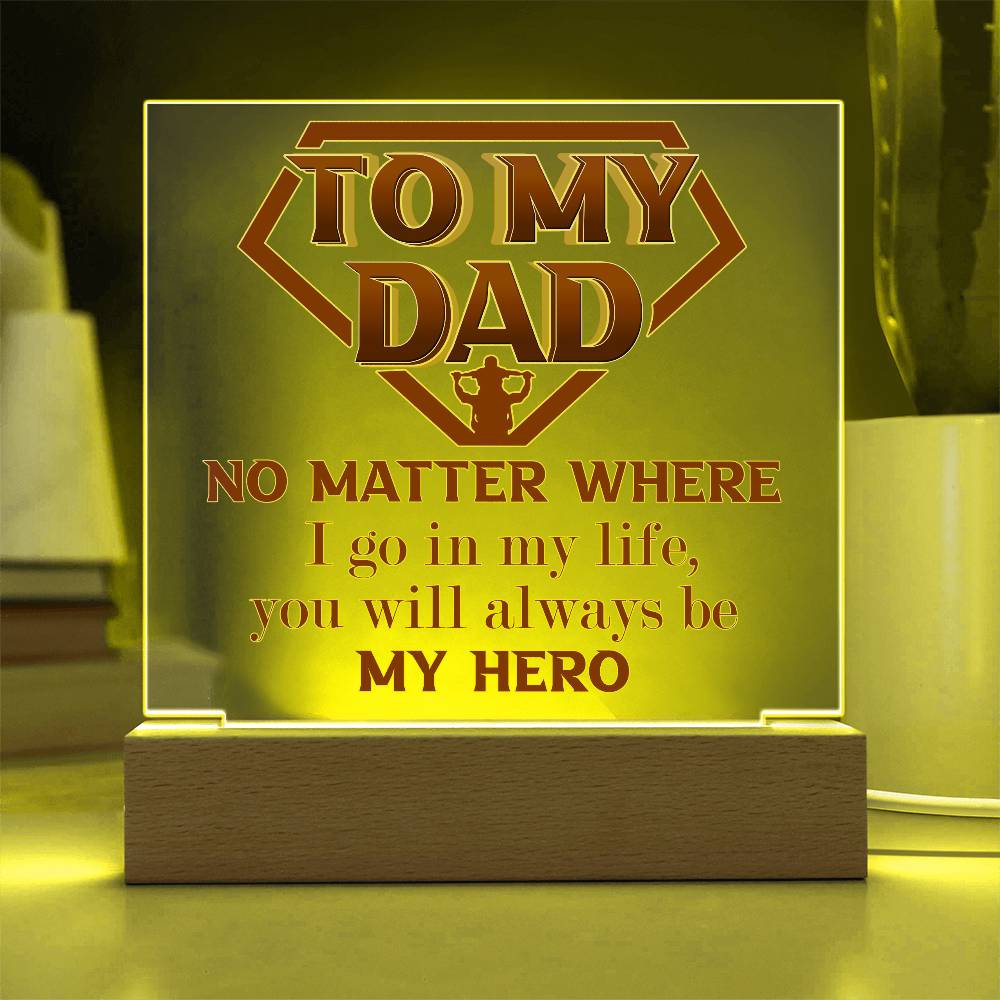 Printed Square Acrylic Plaque Gift for Dad, Gift For Father, Birthday Gift, Father's Day Gift