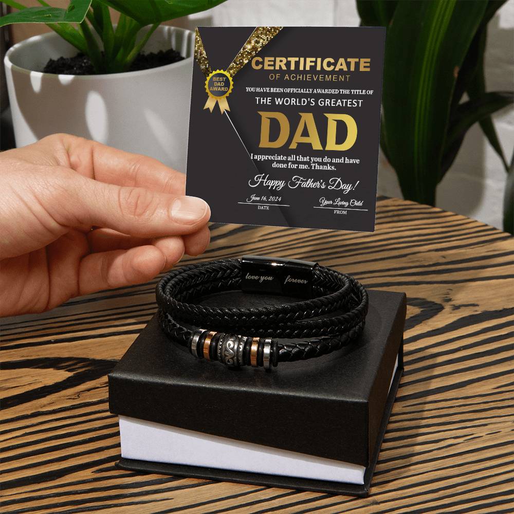 Vegan Leather Bracelet Gift For Dad, Gift For Father. Birthday Gift, Father's Day Gift.