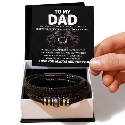 Love You Forever Leather Bracelet, Gift for Dad, Gift For Father's Day, Birthday