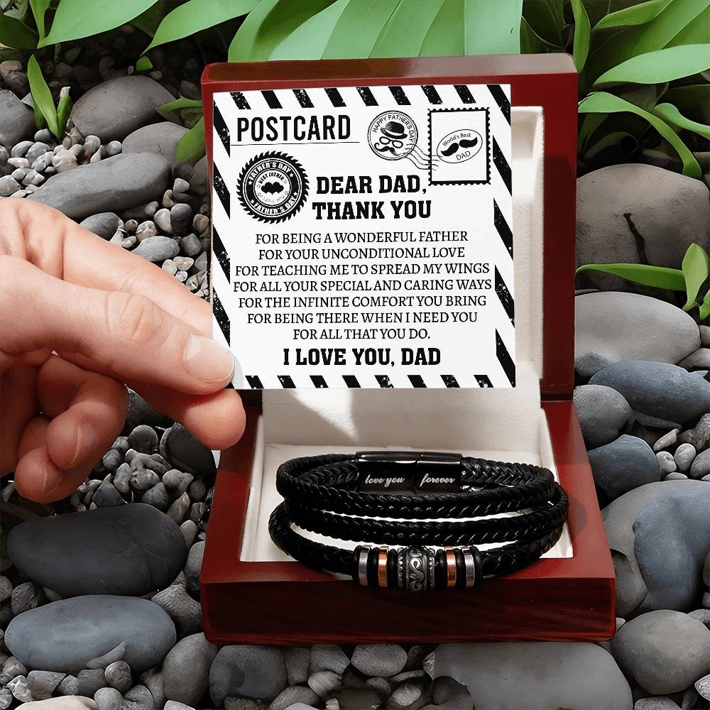 Men's "Love Your Forever"  Leather Bracelet, Gift For Dad,Gift For Father, Birthday Gift, Father's Day Gift